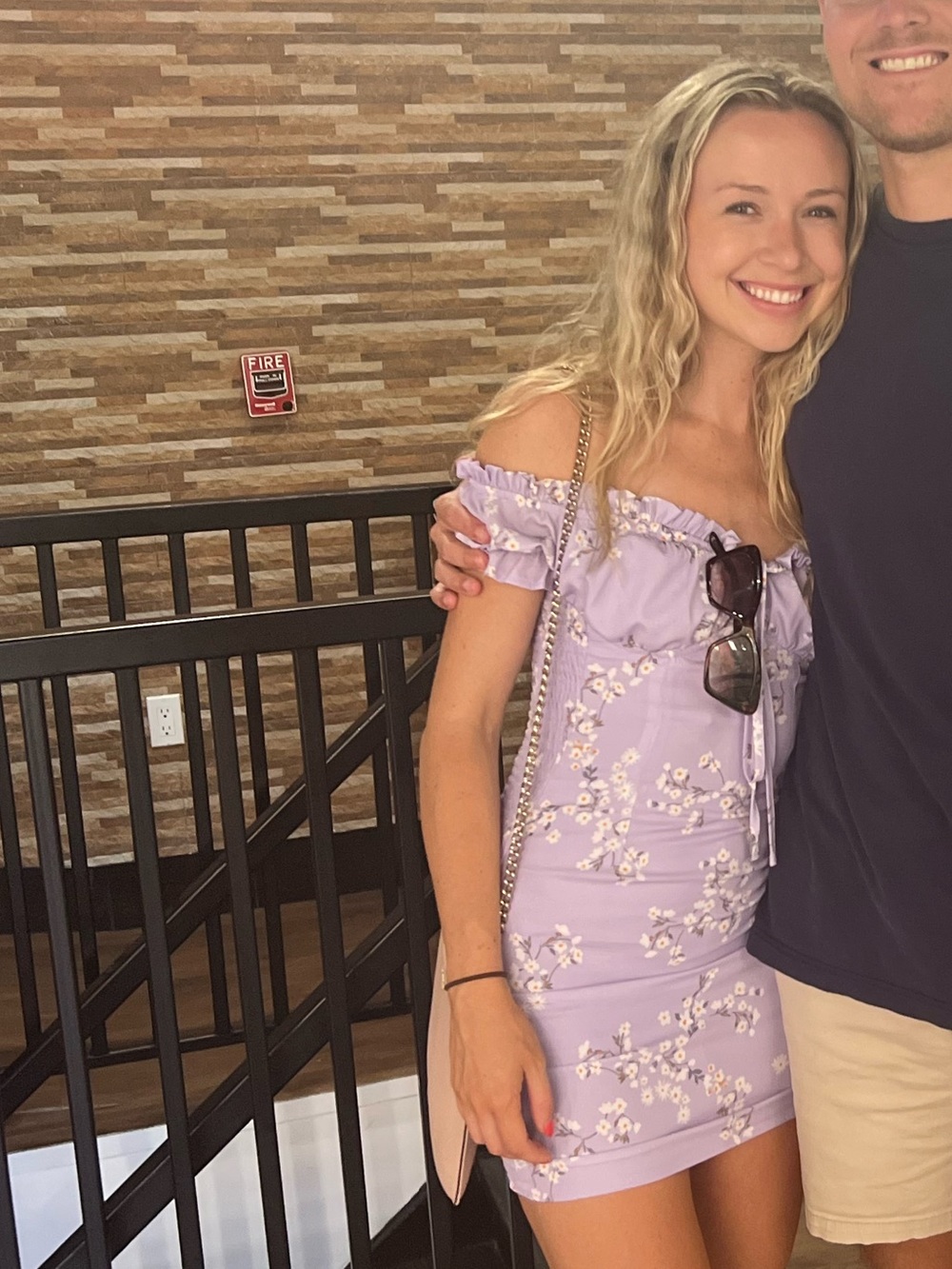 Lilac Floral Off-Shoulder Mini Dress